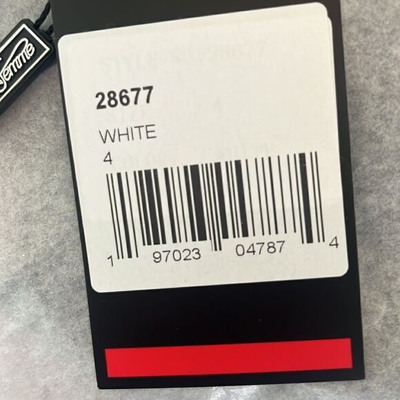 La Femme - 28677 Deep V-neck Jersey Sheath Dress size 4 white NWT $326 - Picture 4 of 6